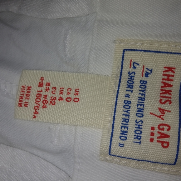 GAP 0 Khakis by GAP White Cotton Boyfriend Shorts - Picture 4 of 4